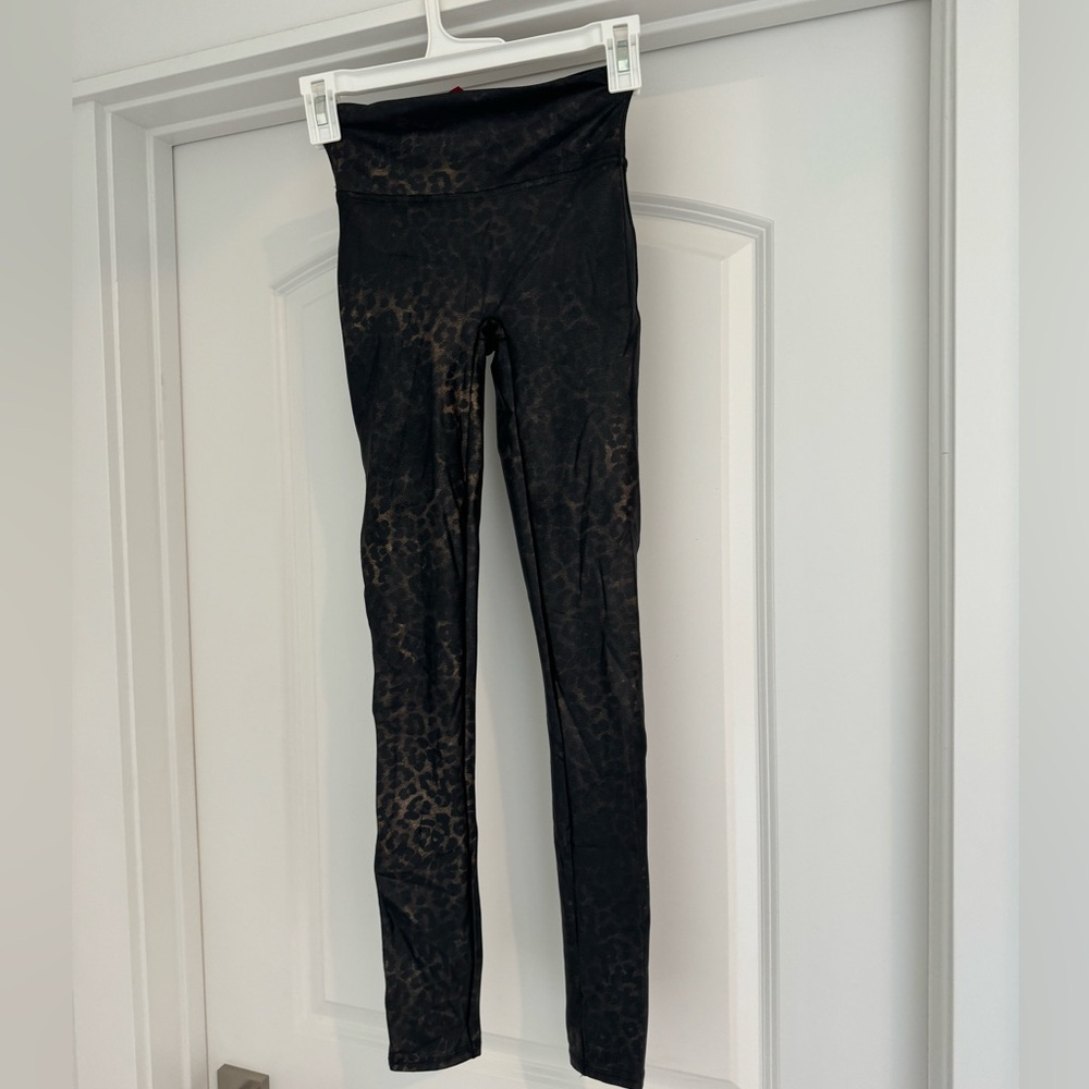SPANX leopard print faux leather leggings